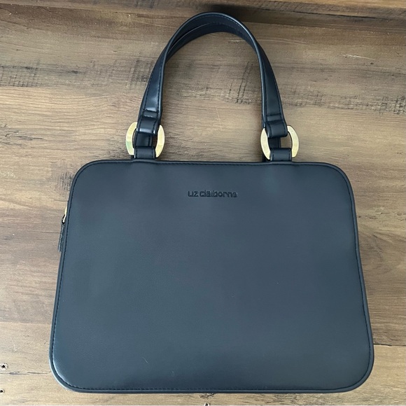 Liz Claiborne Navy Leather Women’s Bag with brass hardware - Picture 2 of 9